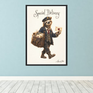 Sloth Postman Canvas Print