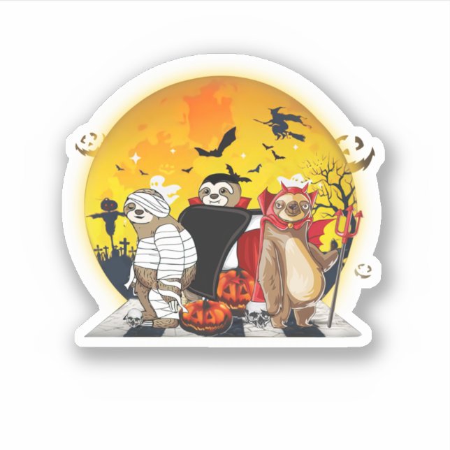 Sloth Pumpkin Halloween Costume Funny (Front)