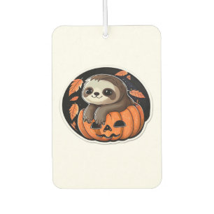 sloth pumpkin Halloween sticker Oversized T-Shirt Air Freshener