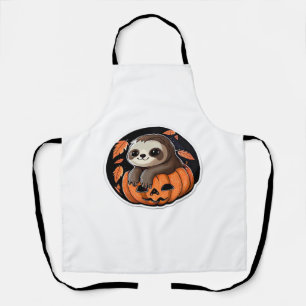 sloth pumpkin Halloween sticker Oversized T-Shirt Apron