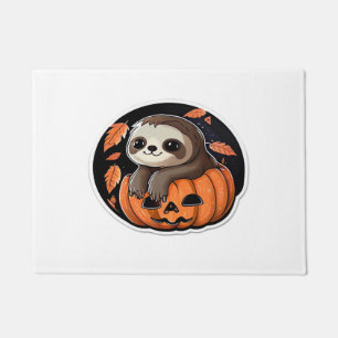sloth pumpkin Halloween sticker Oversized T-Shirt Doormat