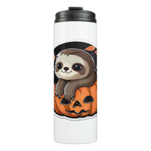 sloth pumpkin Halloween sticker Oversized T-Shirt Thermal Tumbler