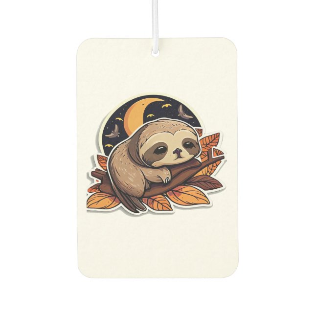 sloth pumpkin Halloween sticker style 2 Classic T- Air Freshener (Front)