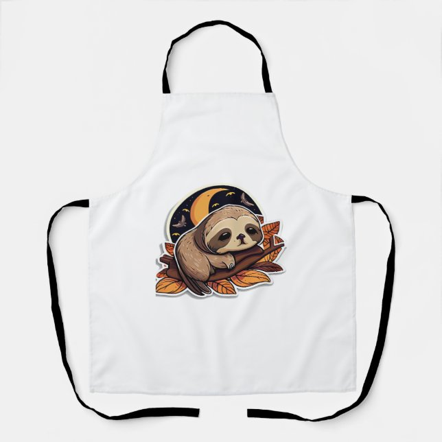 sloth pumpkin Halloween sticker style 2 Classic T- Apron (Front)