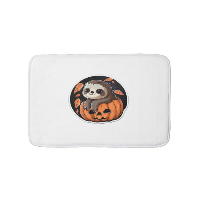 sloth pumpkin Halloween sticker style 2 Classic T- Bath Mat (Front)