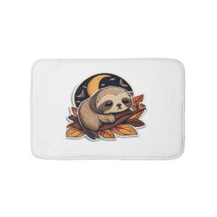 sloth pumpkin Halloween sticker style 2 Classic T- Bath Mat