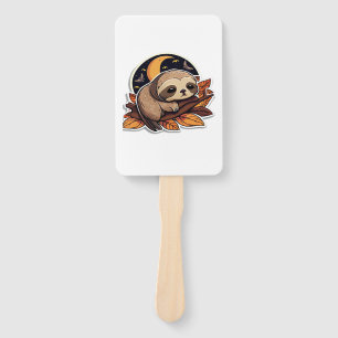 sloth pumpkin Halloween sticker style 2 Classic T- Hand Fan