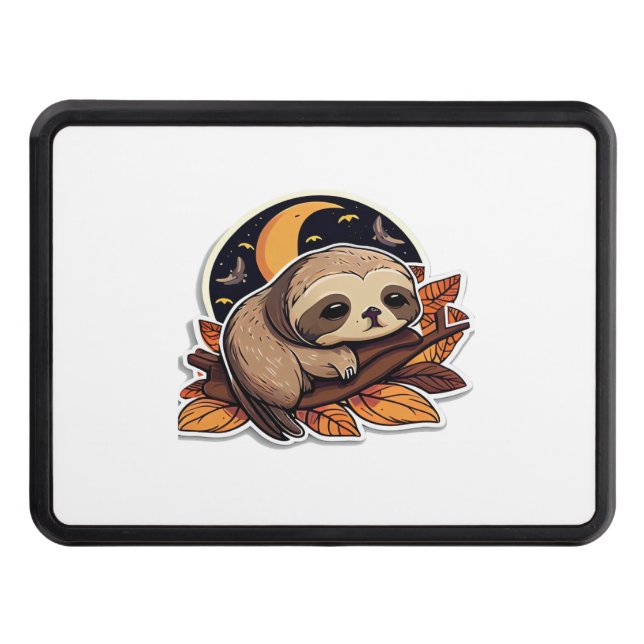 sloth pumpkin Halloween sticker style 2 Classic T- Trailer Hitch Cover (Front)
