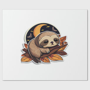 sloth pumpkin Halloween sticker style 2 Classic T- Wrapping Paper