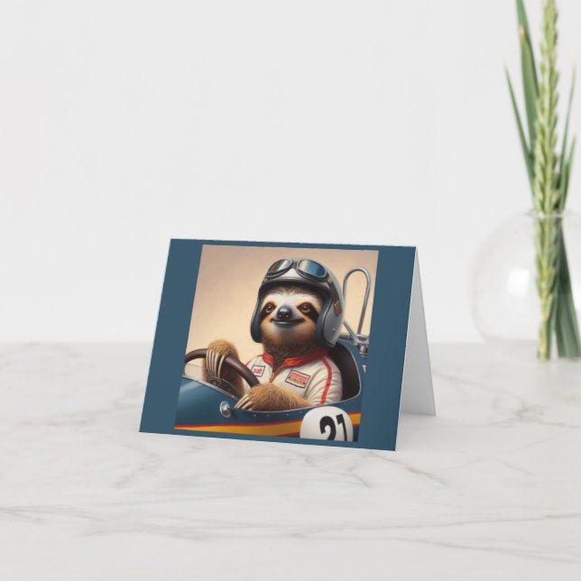 Sloth Racecar Driver Card (Front)