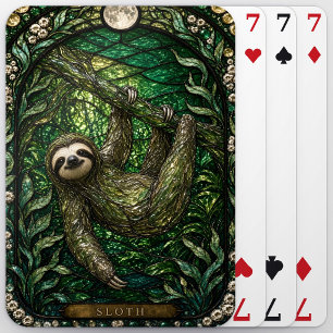 Sloth Rainforest Canopy Illumina Stained Glass Playing Cards