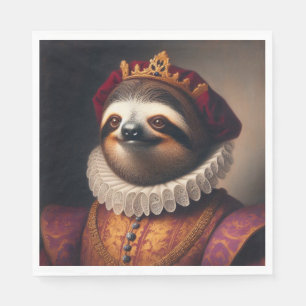 Sloth Renaissance King Napkin