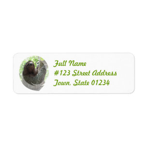 Sloth Return Address Mailing Label