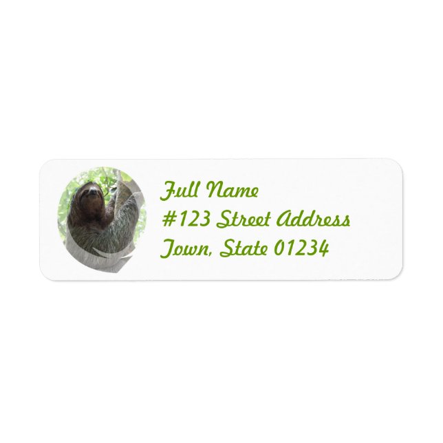 Sloth Return Address Mailing Label (Front)