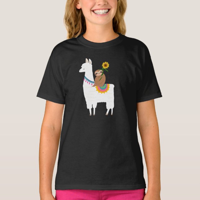 Sloth riding a Llama T-Shirt (Front)