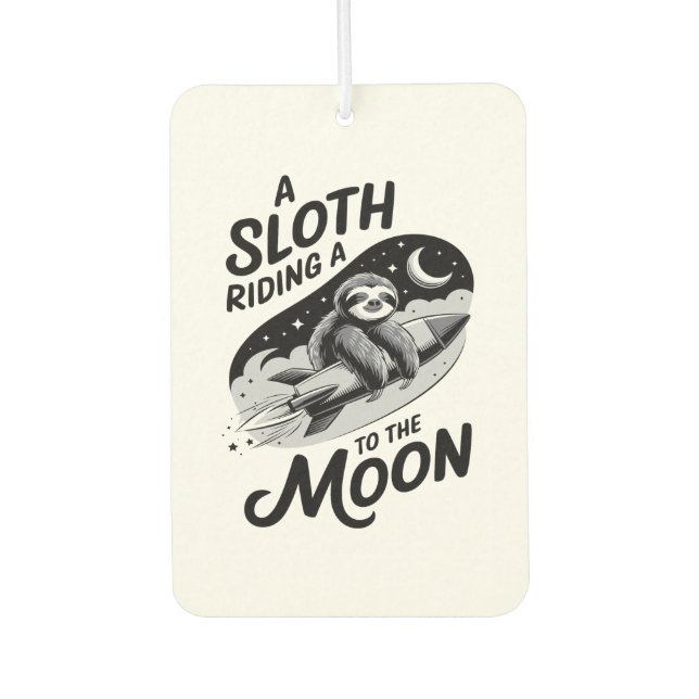 Sloth Riding a Rocket to the Moon Air Freshener (Front)