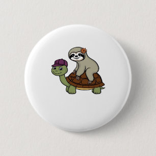 Sloth riding a turtle Classic T-Shirt 2 Inch Round Button