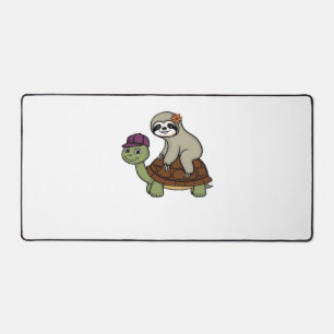 Sloth riding a turtle Classic T-Shirt Desk Mat