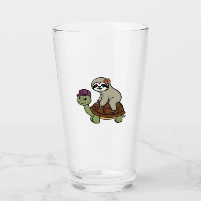 Sloth riding a turtle Classic T-Shirt Glass (Front)