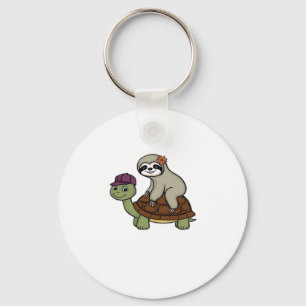 Sloth riding a turtle Classic T-Shirt Keychain