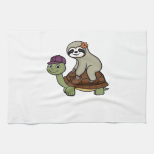 Sloth riding a turtle Classic T-Shirt Kitchen Towel