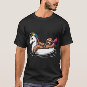 Sloth Riding A Unicorn Float T-Shirt