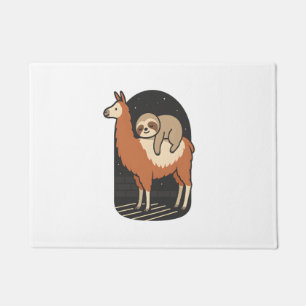 Sloth Riding Llama Doormat