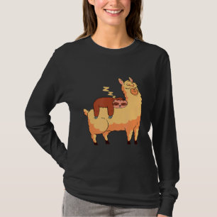 Sloth Riding Llama  Fluffy Animal Friends Boys Gir T-Shirt