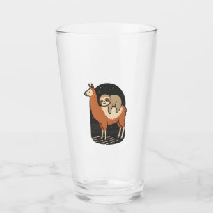 Sloth Riding Llama Glass