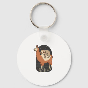 Sloth Riding Llama Keychain