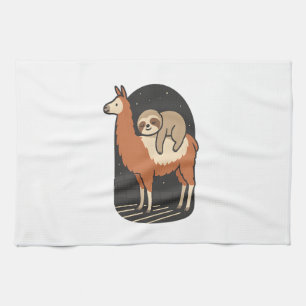 Sloth Riding Llama Kitchen Towel