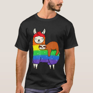 Sloth Riding Llama Lazy Sleeping Animal T-Shirt