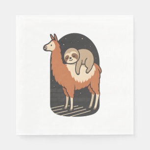 Sloth Riding Llama Napkin