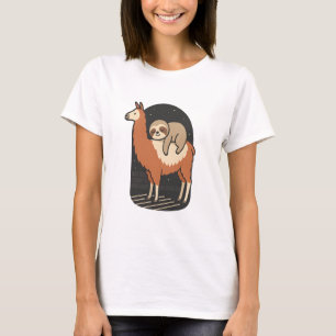 Sloth Riding Llama T-Shirt