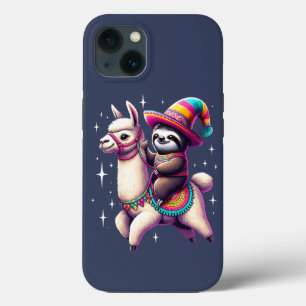 Sloth Riding On Llama Cute Animals Kids Boys Girls iPhone 13 Case