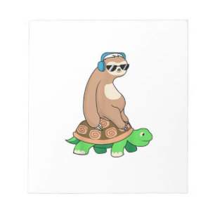 Sloth Riding Turtle - Lazy Sloth T Shirt Gift T-Sh Notepad