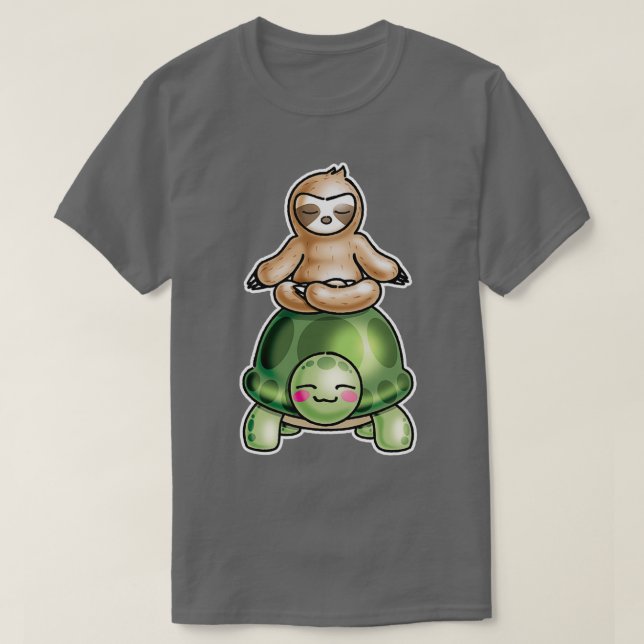 Sloth Riding turtle T-Shirt (Design Front)