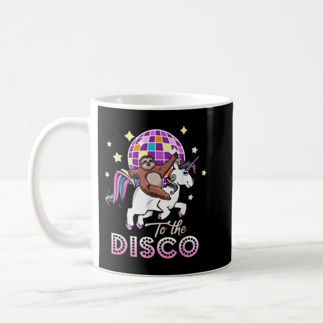 Sloth Riding Unicorn To The Disco 1476 Coffee Mug (Left)
