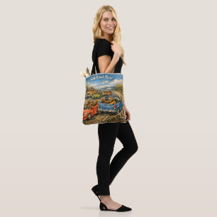 Sloth Road Rage – Rockwell‑Inspired Watercolor Car Tote Bag