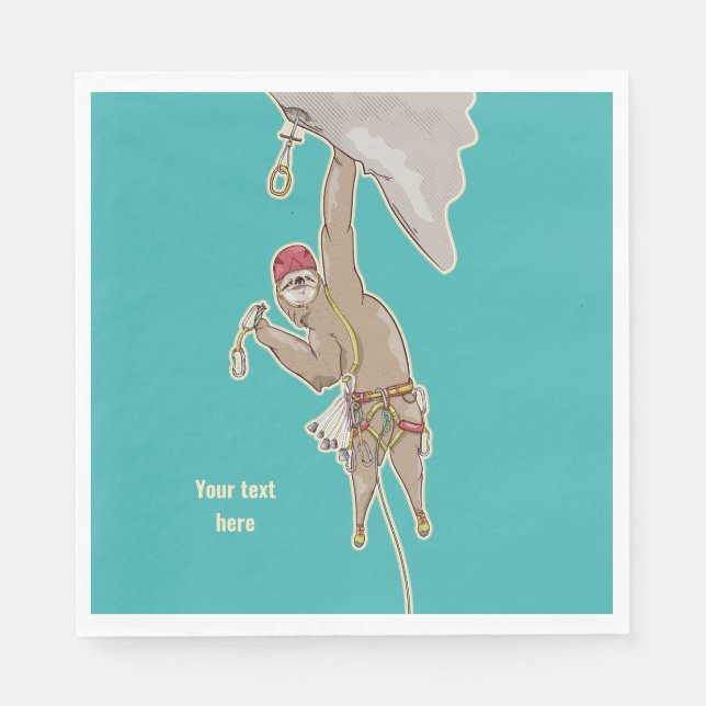 Sloth Rock Climber Trad gear Napkin (Front)