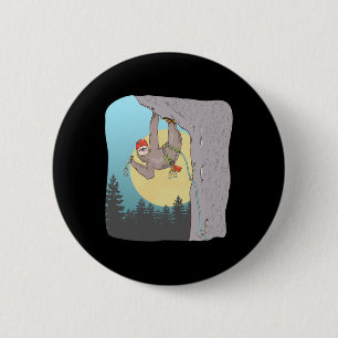 Sloth Rock Climbing 2 Inch Round Button