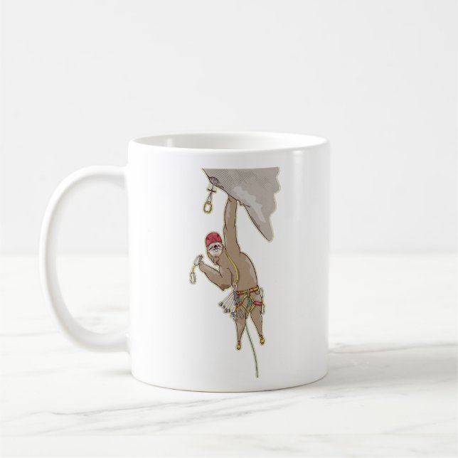 Sloth rock climbing coffee mug (Left)