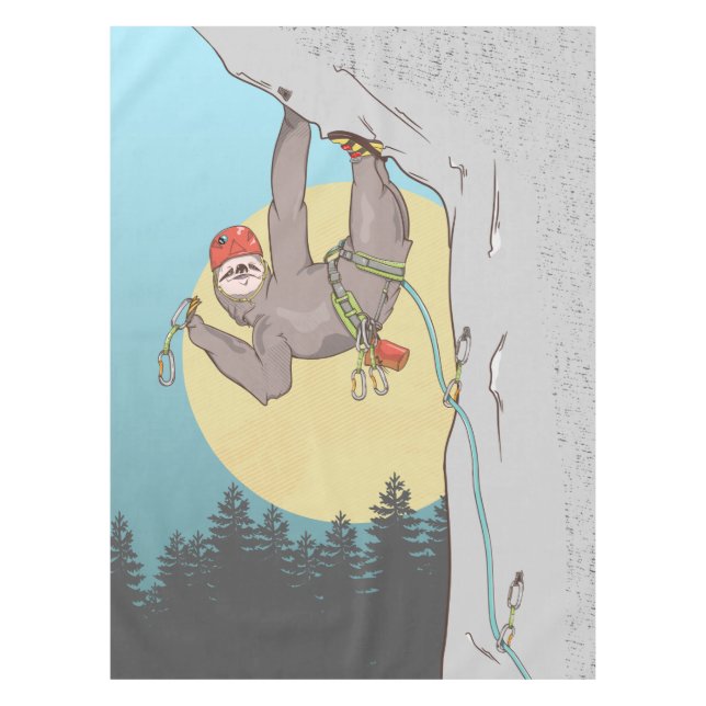 Sloth rock climbing tablecloth (Front)