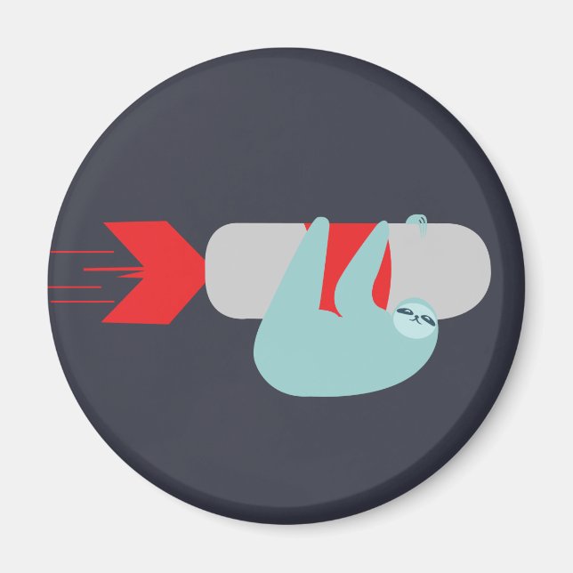 Sloth Rocket Magnet (Front)