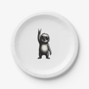 Sloth Rocking Dance Paper Plate