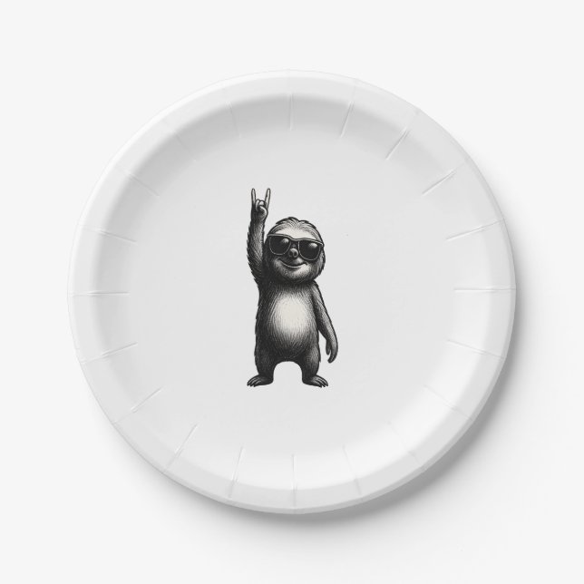 Sloth Rocking Dance Paper Plate (Front)
