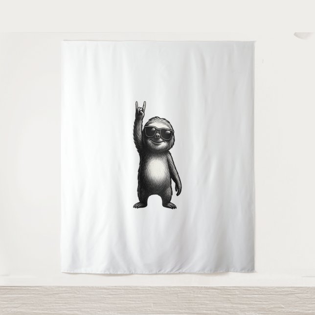 Sloth Rocking Dance Tapestry (Front)