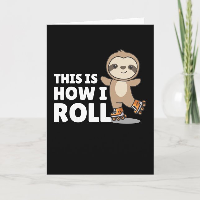 Sloth Roller Skates Funny Animals Roller Skate Card (Front)