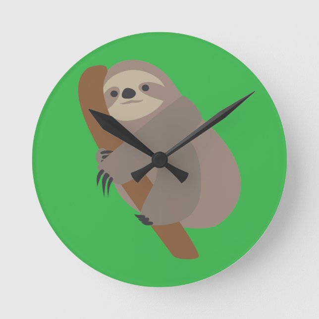 Sloth Round Clock (Front)