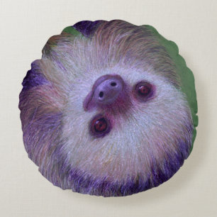 Sloth Round Pillow